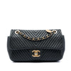 Chanel Small Chevron Wrinkled Calfskin Medallion Charm Surpique Flap Secondhand