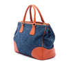 Prada Saffiano Trimmed Denim Handbag Secondhand