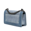 Chanel Old Medium Chevron Denim Boy Flap Secondhand