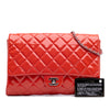 Secondhand Chanel CC Quilted Patent Clutch with Chain