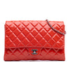Secondhand Chanel CC Quilted Patent Clutch with Chain