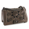 Chanel Old Medium Metallic Goatskin Crystal Boy Flap Secondhand