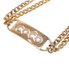 Chanel Gold Plated Strass Coco Plaque Double Chain Belt Secondhand