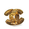 Chanel Gold Plated CC Quilted Clip On Earrings Secondhand