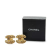 Chanel Gold Plated CC Quilted Clip On Earrings Secondhand