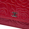 Chanel CC Embossed Lambskin Camellia Wallet On Chain Secondhand