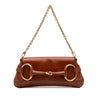 Gucci Textured Calfskin Horsebit Chain Shoulder Bag Secondhand