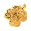 Chanel Gold Plated Resin Four Leaf Clover Brooch Secondhand