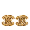 Chanel CC Gold Plated Quilted Clip On Earrings Secondhand