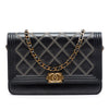 Chanel Quilted Lambskin Double Stitch Boy Wallet On Chain Secondhand