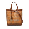 Saint Laurent Toy Rattan and Calfskin North South Shopping Tote Secondhand
