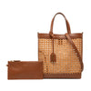 Saint Laurent Toy Rattan and Calfskin North South Shopping Tote Secondhand