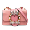 Miu Miu Goatskin Madras Soft Calf Crystal Embellished Crossbody Secondhand
