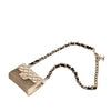 Chanel Gold Plated CC Quilted Flap Bag Pendant Necklace Secondhand