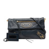 Balenciaga Chevre Motocross Classic Metallic Edge Envelope Clutch with Strap Secondhand