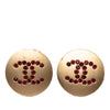 Chanel CC Gold Plated Strass Clip On Earrings Secondhand