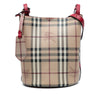 Secondhand Burberry Haymarket Check Coated Canvas Lorne Bucket Bag