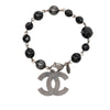 Chanel Silver Plated CC Faux Pearl Bracelet Secondhand