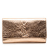 Secondhand Saint Laurent Large Metallic Calfskin Monogram Belle De Jour Clutch