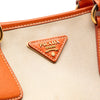 Prada Saffiano Trimmed Canvas Canapa Satchel Secondhand