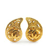 Chanel Gold Plated CC Paisley Clip On Earrings Secondhand