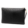 Secondhand Saint Laurent Quilted Chevron Leather Monogram Document Holder