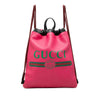 Gucci Grained Calfskin Web Logo Drawstring Backpack Secondhand