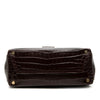 Ferragamo Croc Embossed Leather Vara Bow Handbag Secondhand