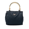 Prada Tessuto Metal Handle Bag Secondhand