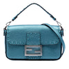 Fendi Mini Metallic Leather Selleria Baguette Satchel Secondhand