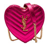 Saint Laurent Mini Chevron Metallic Leather Monogram Love Heart Chain Bag Secondhand