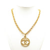 Chanel Gold Plated CC Tornado Pendant Necklace Secondhand