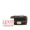 Valentino Pebbled Calfskin Rockstud Flip Lock Wallet On Chain Secondhand