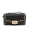 Valentino Pebbled Calfskin Rockstud Flip Lock Wallet On Chain Secondhand
