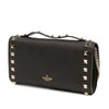 Valentino Pebbled Calfskin Rockstud Flip Lock Wallet On Chain Secondhand