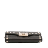Valentino Pebbled Calfskin Rockstud Flip Lock Wallet On Chain Secondhand
