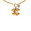 Chanel Gold Plated Quilted CC Pendant Necklace Secondhand