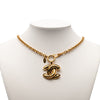 Chanel Gold Plated Quilted CC Pendant Necklace Secondhand