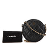 Chanel CC Quilted Caviar Round Clutch With Chain Secondhand