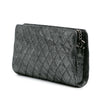Secondhand Chanel CC Quilted Metallic Calfskin Zip Clutch