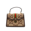 Gucci Small Jumbo GG Canvas Web Ophidia Top Handle Flap Secondhand