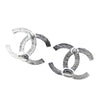 Chanel Silver Plated CC Push Back Earrings Secondhand