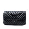 Chanel Medium Classic Chevron Lambskin So Black Double Flap Secondhand
