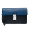 Prada Bicolor Saffiano Push Lock Clutch Secondhand