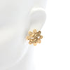 Chanel CC Gold Plated Flower Clip On Earrings Secondhand