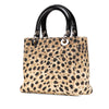 Dior Medium Canvas Cannage Leopard Print Lady Dior Secondhand