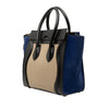 Celine Micro Tricolor Calfskin and Suede Luggage Tote Secondhand