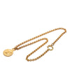Secondhand Chanel CC Gold Plated Woven Round Pendant Necklace