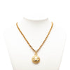 Secondhand Chanel CC Gold Plated Woven Round Pendant Necklace