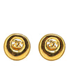 Secondhand Chanel Gold Plated CC Round Button Clip On Earrings